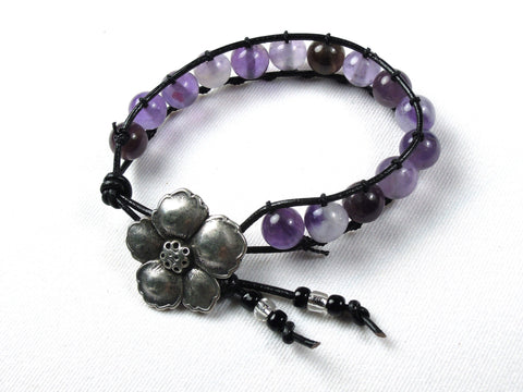 Amyethist bead bracelet